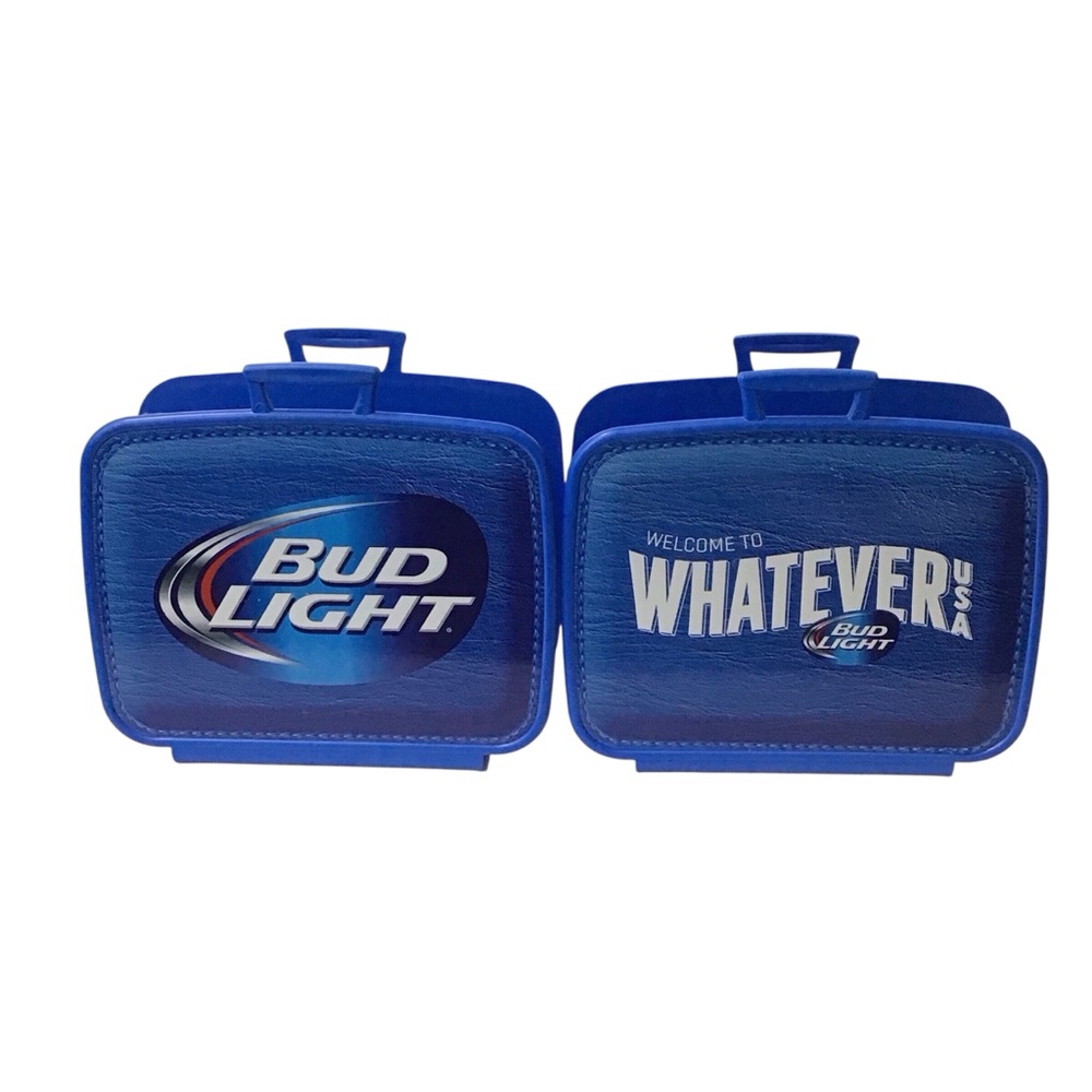 Vintage Bud Light Welcome To Whatever USA Blue Plastic Napkin Holders